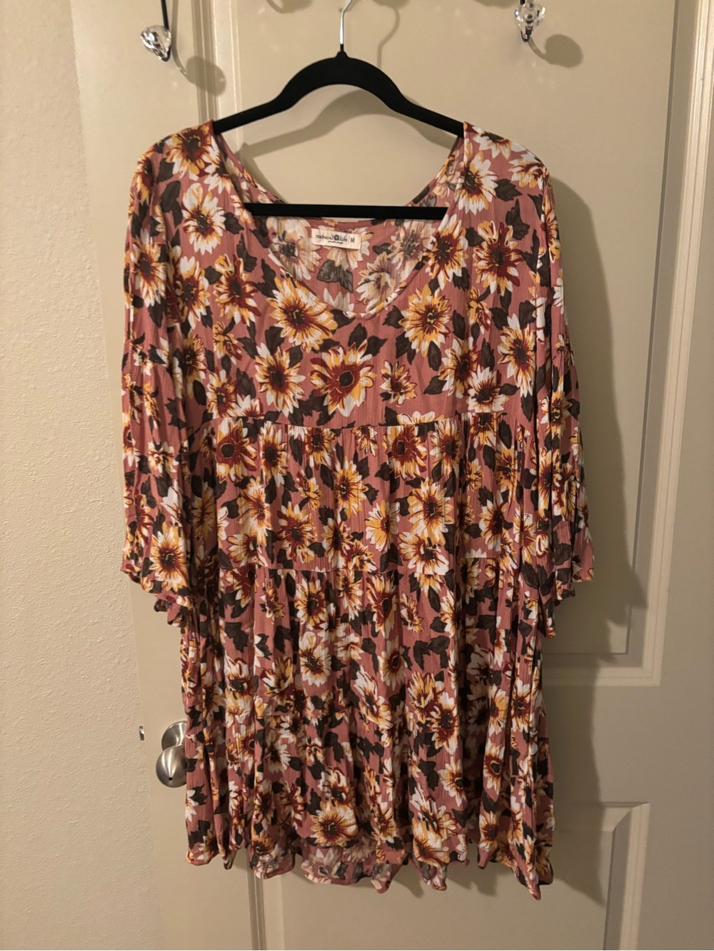 Natural Life Sunflower Mini Dress Size Medium Cottagecore Summer Prairie